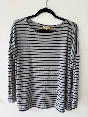 Piko 1988 Gray and Black Striped Long Sleeve Tee